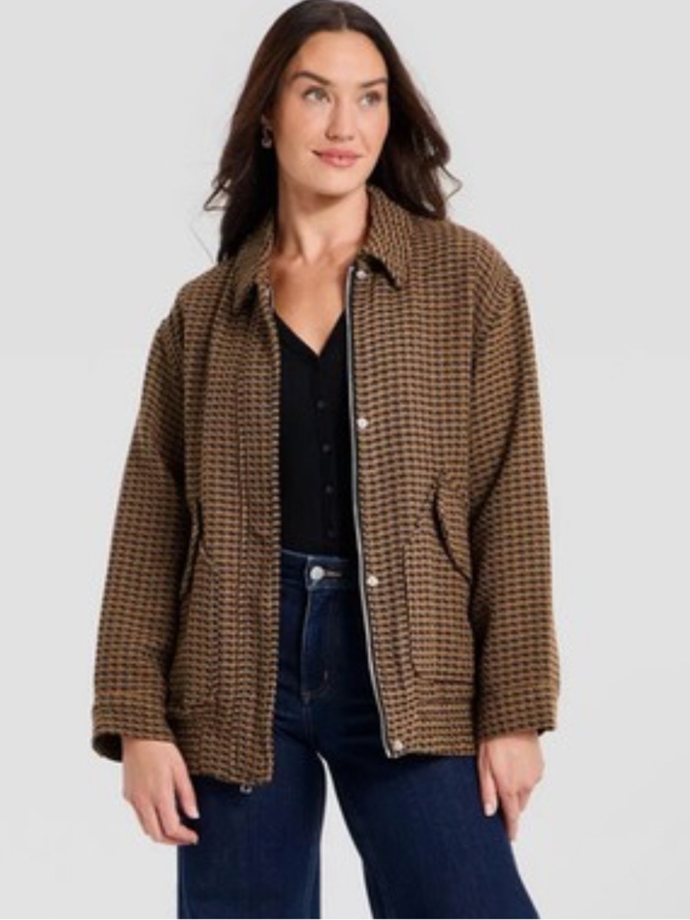 Universal Thread Brown Houndstooth Utility Jacket